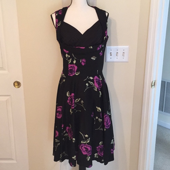 Black Butterfly Dresses & Skirts - Black Butterfly pinup/rockabilly dress, Sz 14
